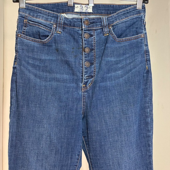 We The Free Free People Just Float On Flare Jeans Blue Wash Size 32 70s Boho - Picture 10 of 10